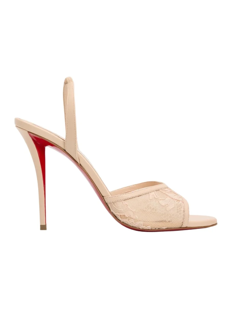 Christian Louboutin 100mm Miss Z Lace Slingback Sandals