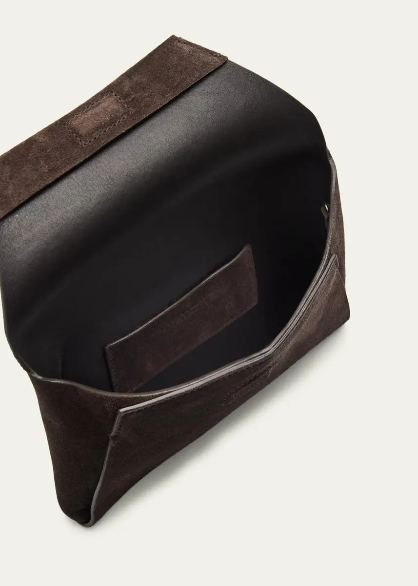 Brunello Cucinelli Suede Envelope Flap Clutch Bag | Thumbnail 4 Brunello Cucinelli Suede Envelope Flap Clutch Bag | Thumbnail 4