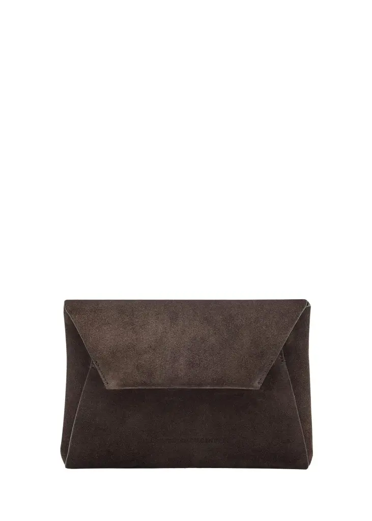Brunello Cucinelli Suede Envelope Flap Clutch Bag