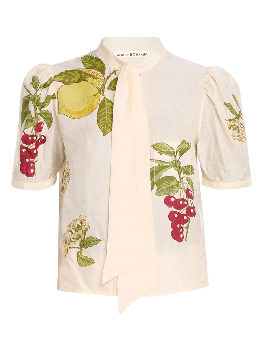 ALIX OF BOHEMIA Chance Four Fruit Tie-Neck Blouse