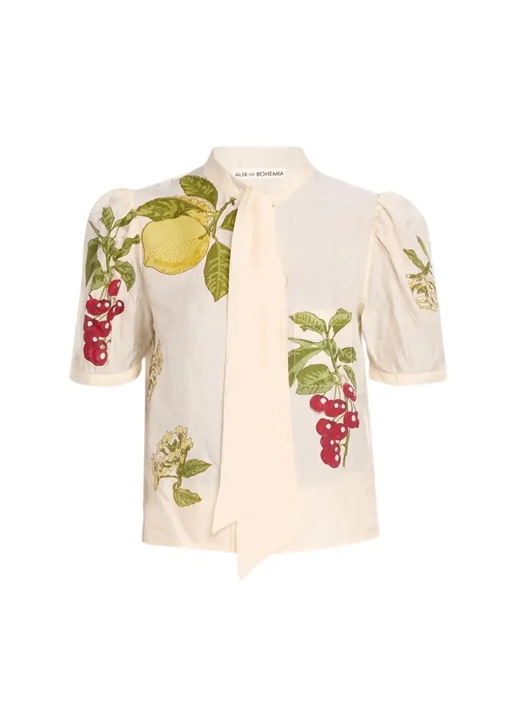 ALIX OF BOHEMIA Chance Four Fruit Tie-Neck Blouse