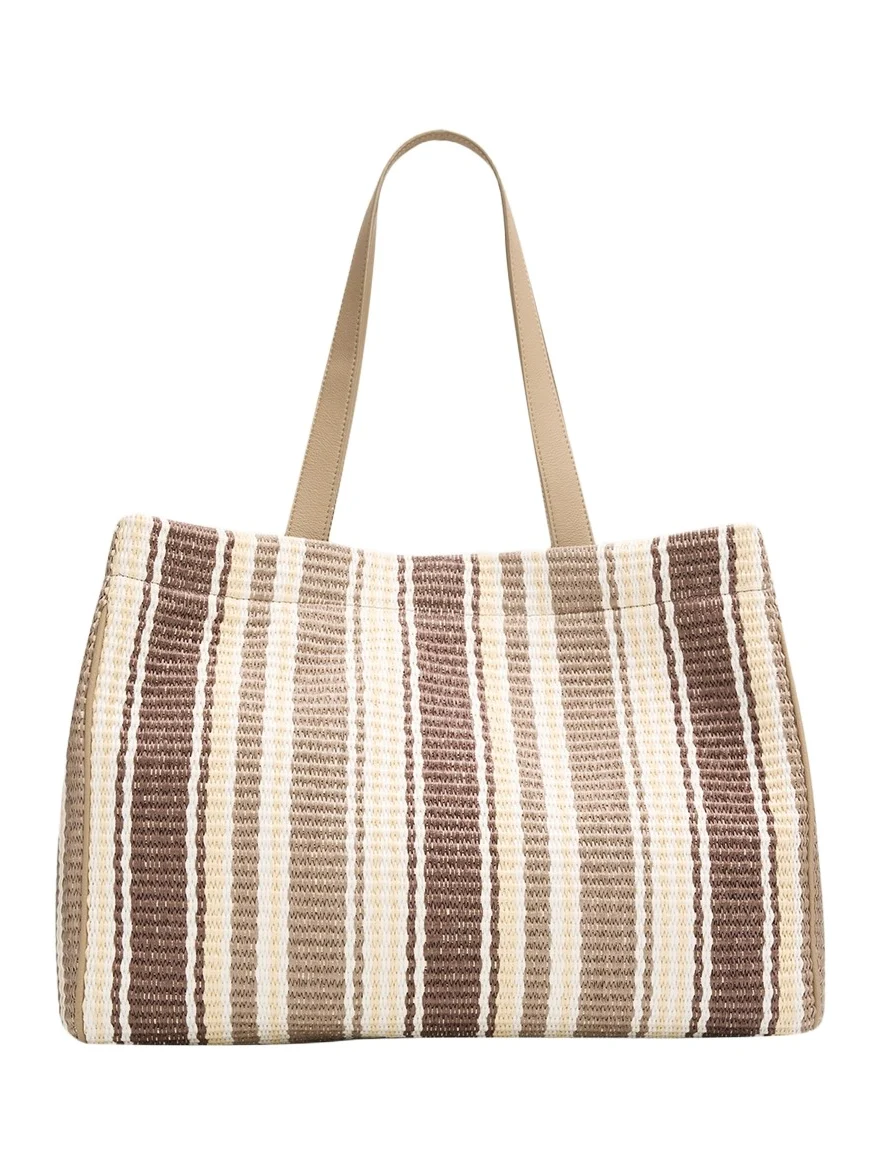 Striped Raffia Tote Bag Striped Raffia Tote Bag