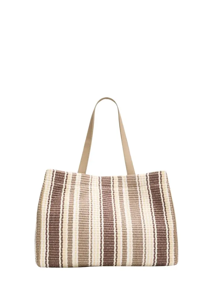 Striped Raffia Tote Bag Striped Raffia Tote Bag
