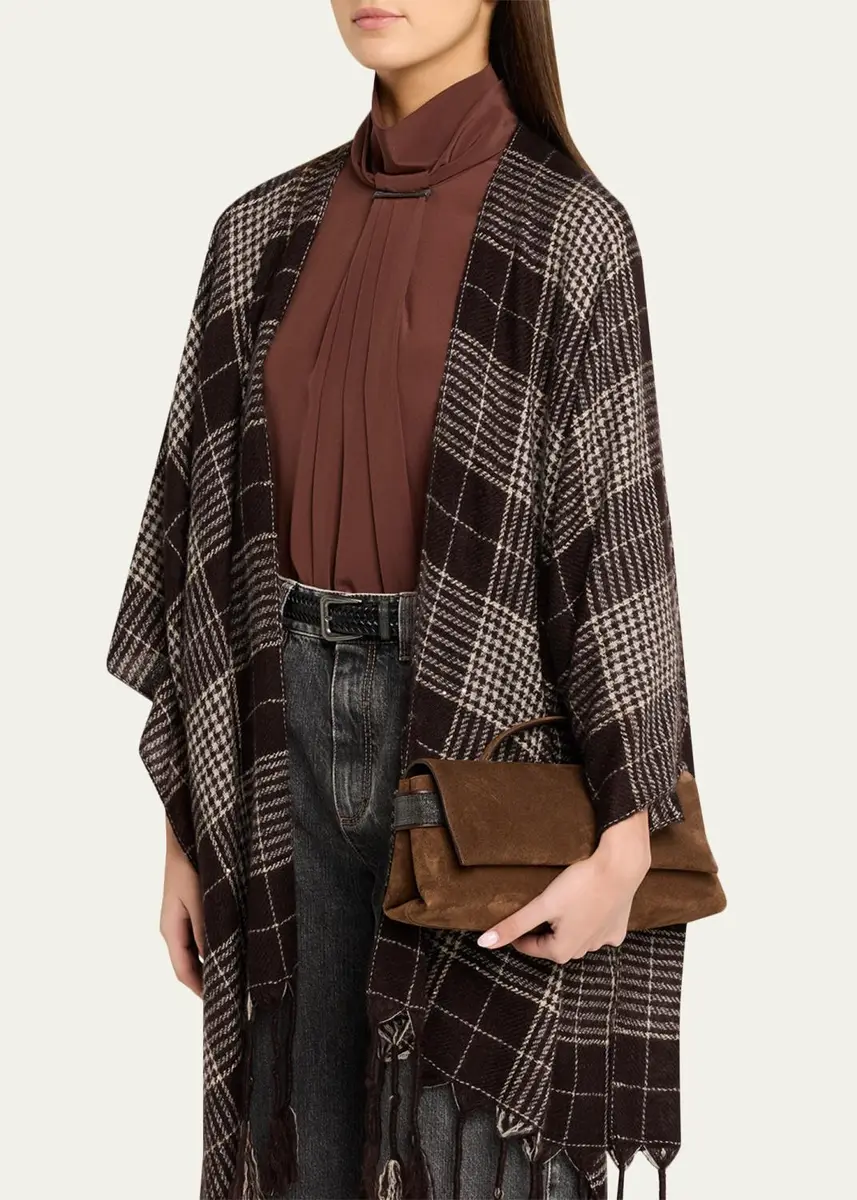 Brunello Cucinelli Essence Monili-Trim Suede Top-Handle Bag | Thumbnail 2 Brunello Cucinelli Essence Monili-Trim Suede Top-Handle Bag | Thumbnail 2