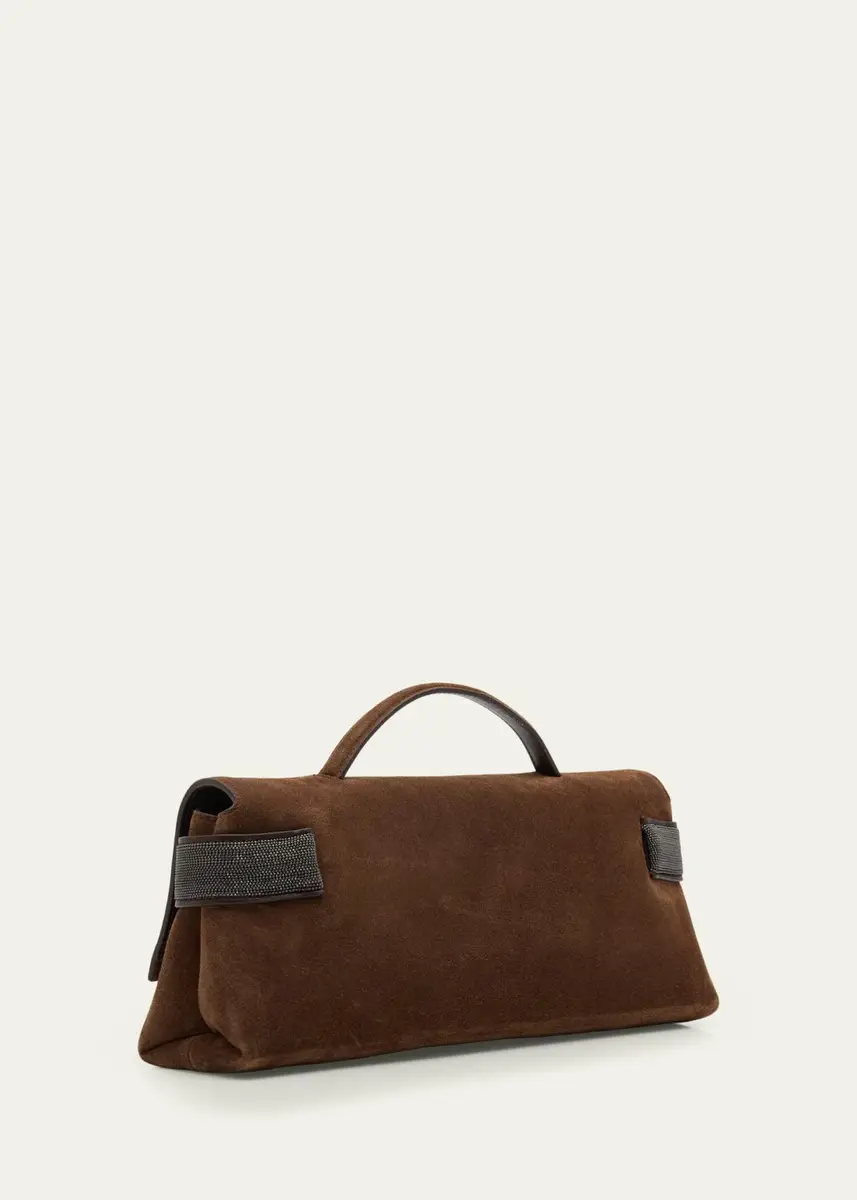 Brunello Cucinelli Essence Monili-Trim Suede Top-Handle Bag | Thumbnail 3 Brunello Cucinelli Essence Monili-Trim Suede Top-Handle Bag | Thumbnail 3