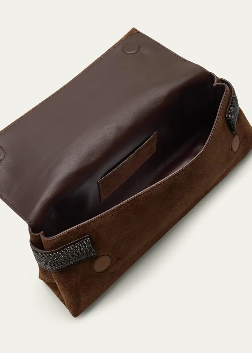 Brunello Cucinelli Essence Monili-Trim Suede Top-Handle Bag | Thumbnail 4 Brunello Cucinelli Essence Monili-Trim Suede Top-Handle Bag | Thumbnail 4