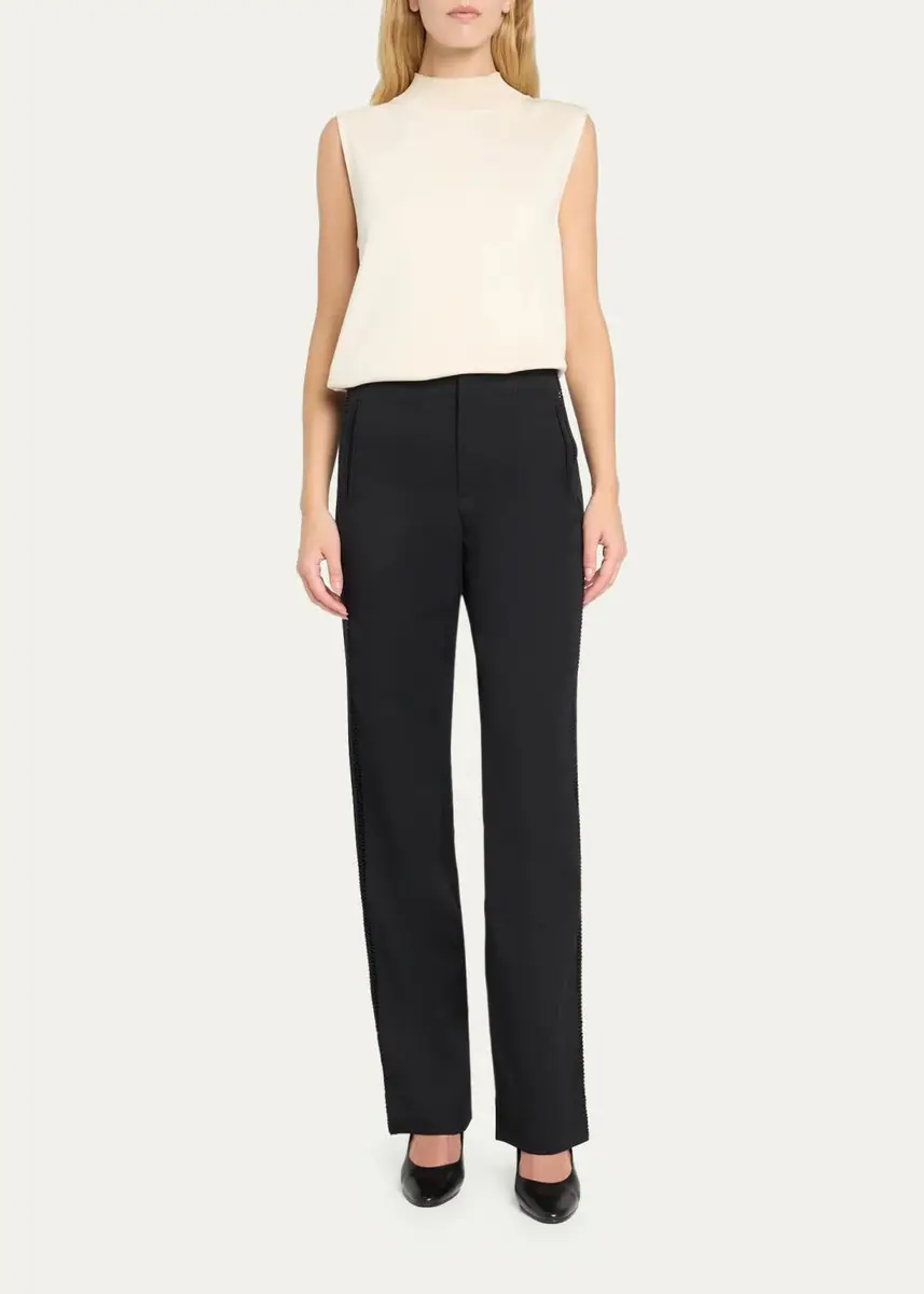 Diotima Trine Handstitched Side Cutout Straight-Leg Trousers | Thumbnail 2