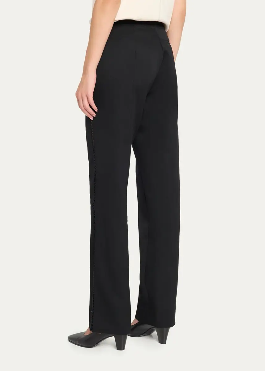 Diotima Trine Handstitched Side Cutout Straight-Leg Trousers | Thumbnail 3