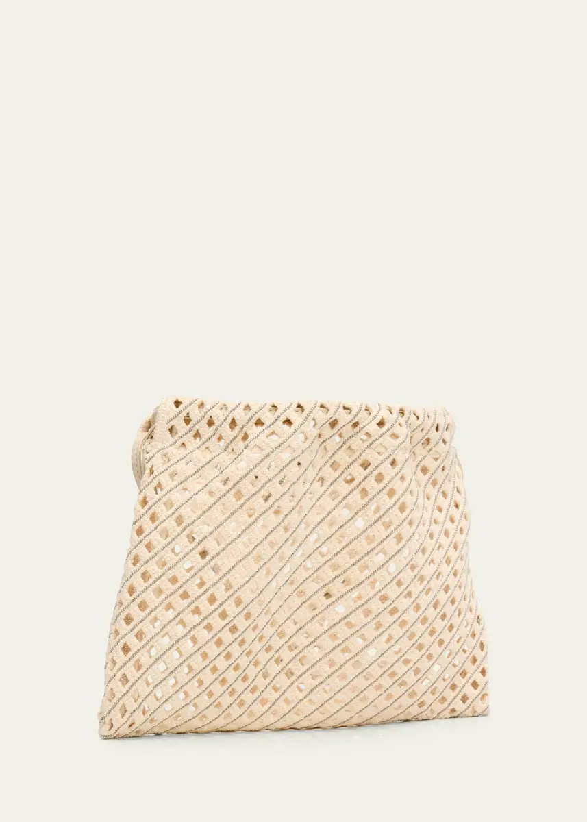 Brunello Cucinelli Seaside Openwork Monili-Trim Shoulder Bag | Thumbnail 3 Brunello Cucinelli Seaside Openwork Monili-Trim Shoulder Bag | Thumbnail 3