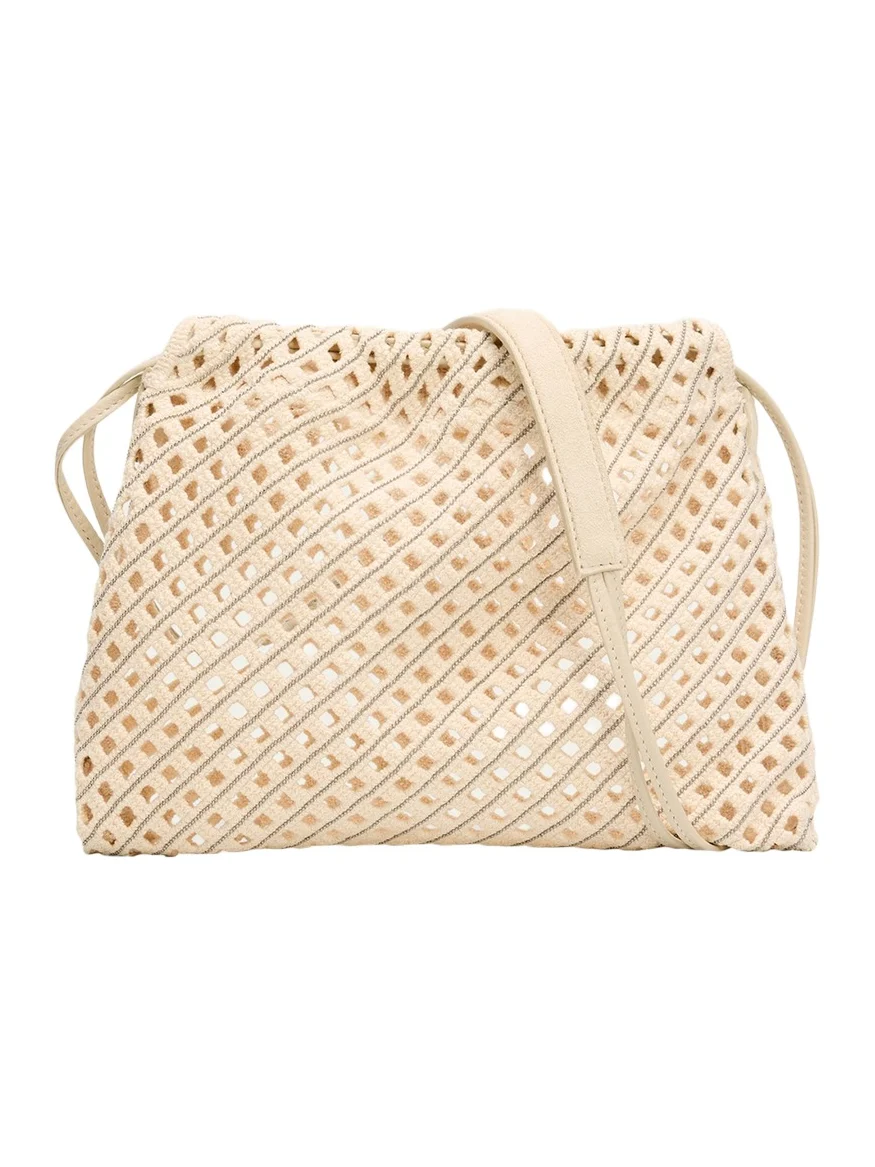 Seaside Openwork Monili-Trim Shoulder Bag Seaside Openwork Monili-Trim Shoulder Bag