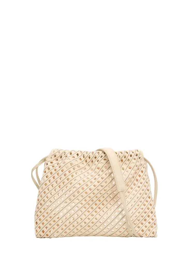 Brunello Cucinelli Seaside Openwork Monili-Trim Shoulder Bag