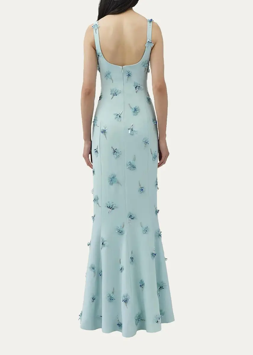 Simkhai Briella 3D Floral Beaded Trumpet Gown | Thumbnail 3