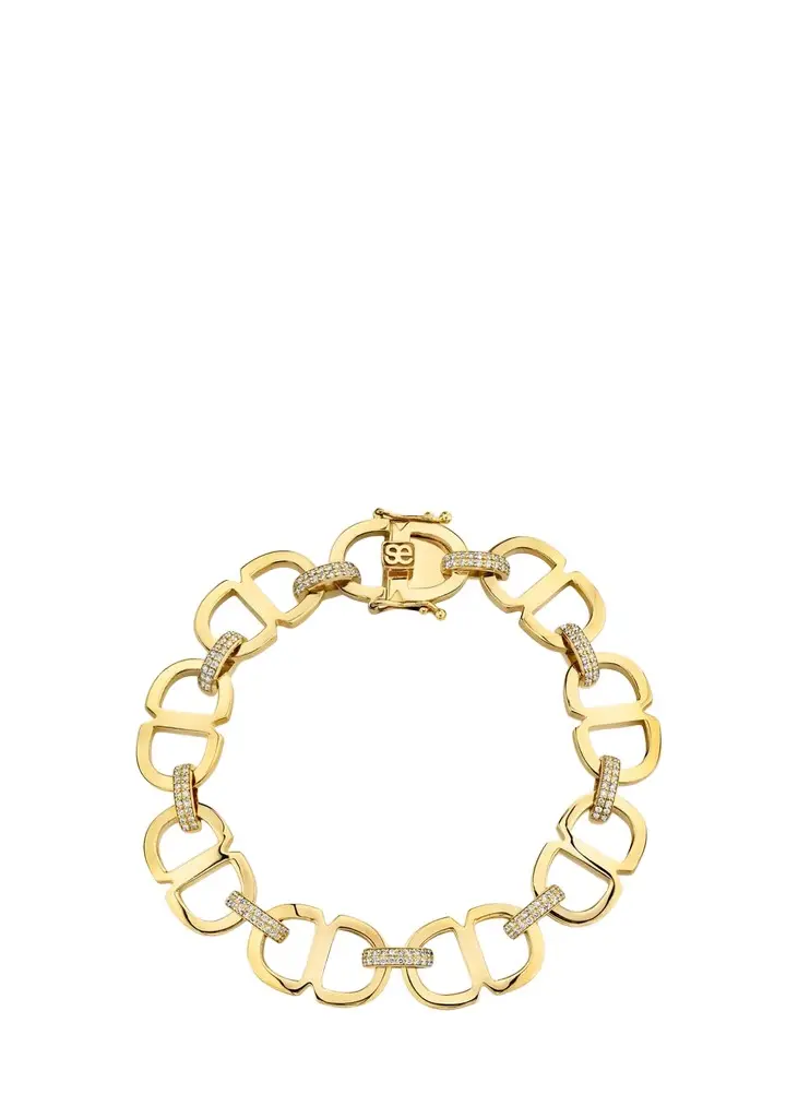 Sydney Evan 14K Gold & 1.294 TCW Diamond Eternal Love Large Link Bracelet