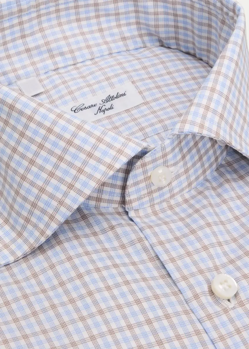 Cesare Attolini Men's Plaid Cotton Shirt | Thumbnail 2