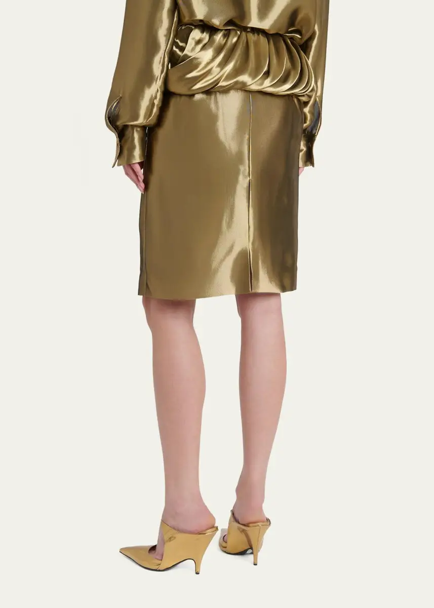Ferragamo Lamé Wool Draped Peplum Skirt | Thumbnail 3 Ferragamo Lamé Wool Draped Peplum Skirt | Thumbnail 3