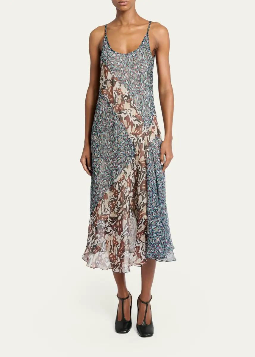 Dries Van Noten Dibelle 40 Sleeveless Silk Midi Dress | Thumbnail 2