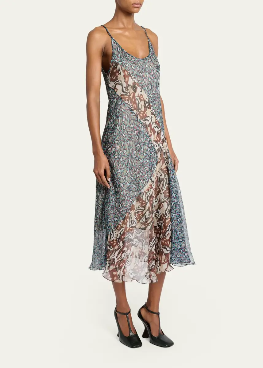 Dries Van Noten Dibelle 40 Sleeveless Silk Midi Dress | Thumbnail 4