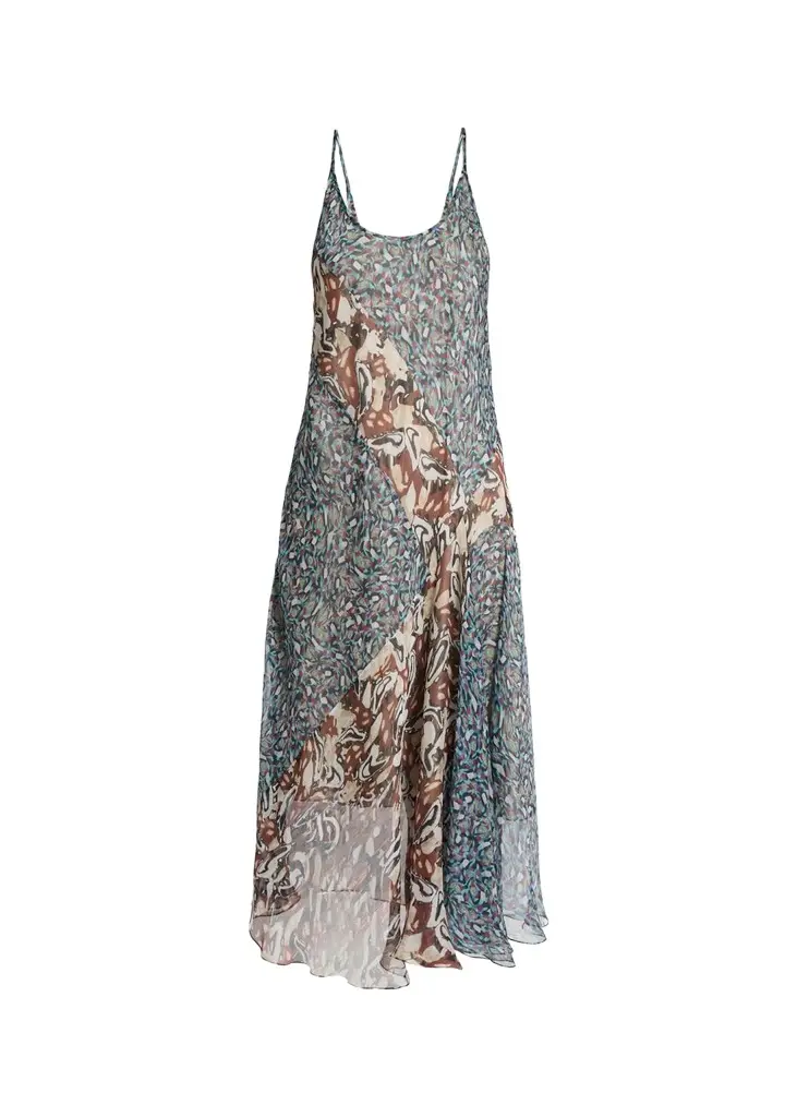 Dries Van Noten Dibelle 40 Sleeveless Silk Midi Dress