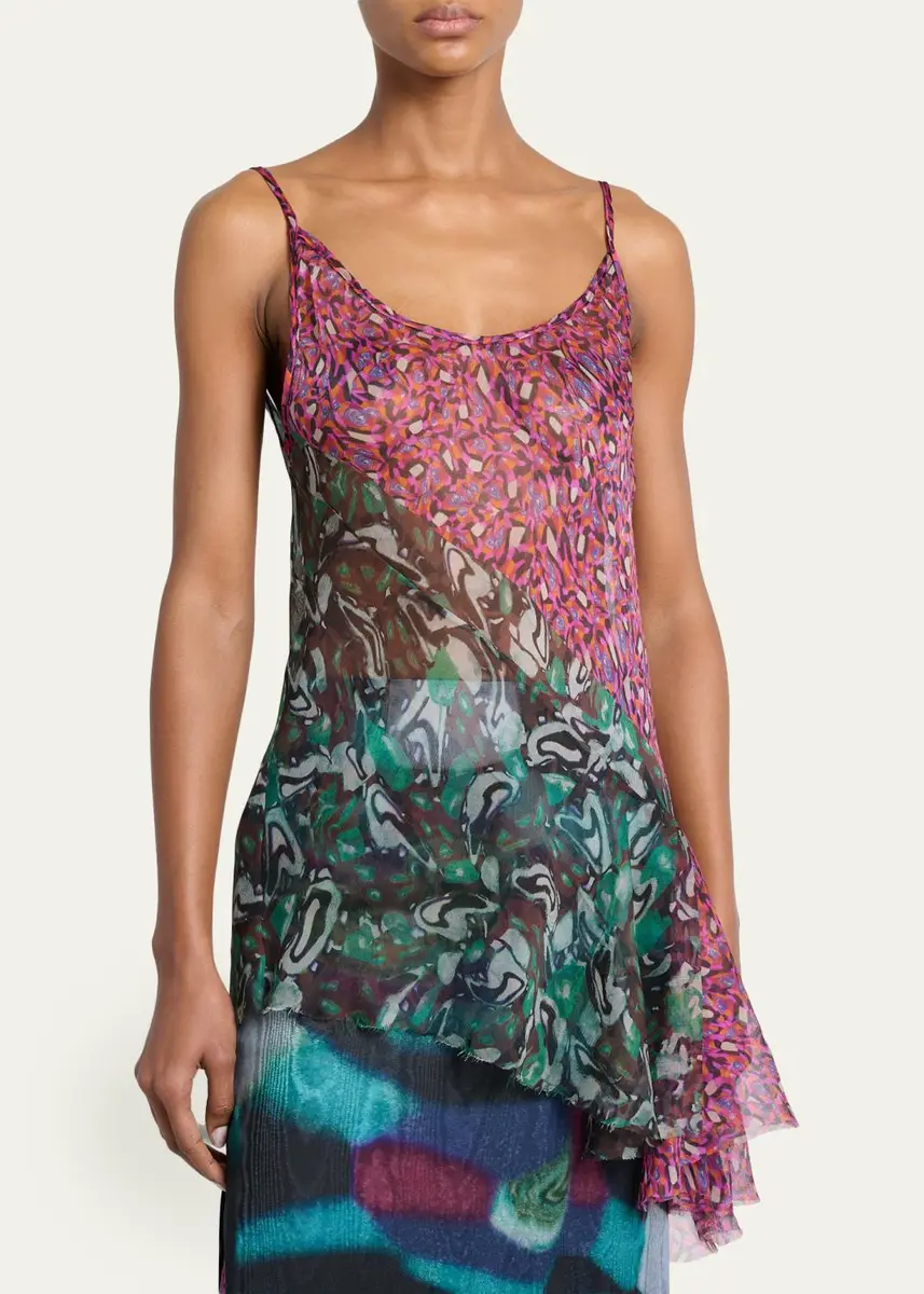 Dries Van Noten Crisanna Colorblock Silk Asymmetric Top | Thumbnail 4 Dries Van Noten Crisanna Colorblock Silk Asymmetric Top | Thumbnail 4