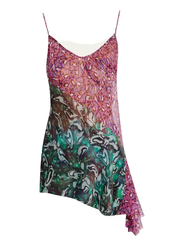 Crisanna Colorblock Silk Asymmetric Top Crisanna Colorblock Silk Asymmetric Top