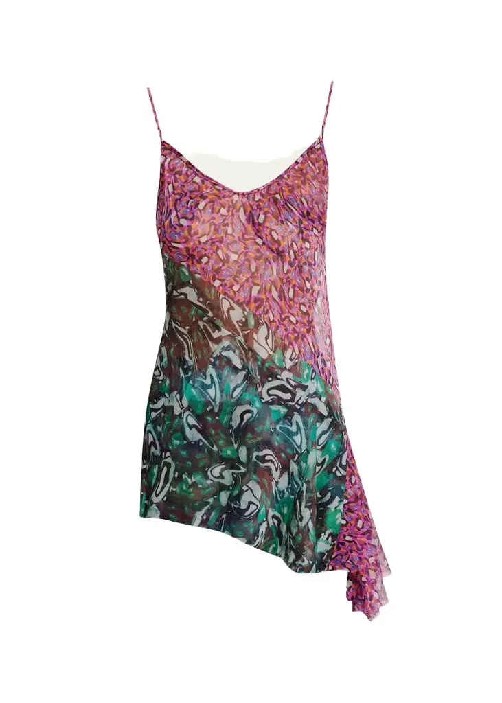Crisanna Colorblock Silk Asymmetric Top Crisanna Colorblock Silk Asymmetric Top