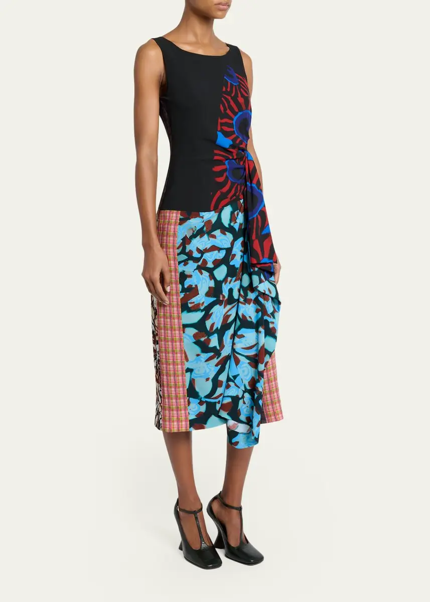 Dries Van Noten Dropps Patchwork Ruffle Sleeveless Midi Dress | Thumbnail 4 Dries Van Noten Dropps Patchwork Ruffle Sleeveless Midi Dress | Thumbnail 4