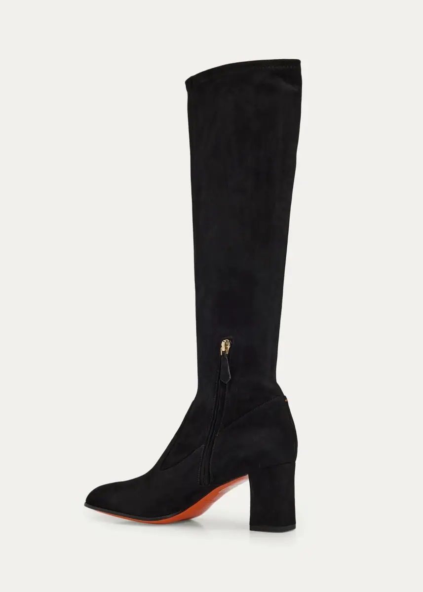Santoni 65mm Suede Knee-High Boots | Thumbnail 4 Santoni 65mm Suede Knee-High Boots | Thumbnail 4