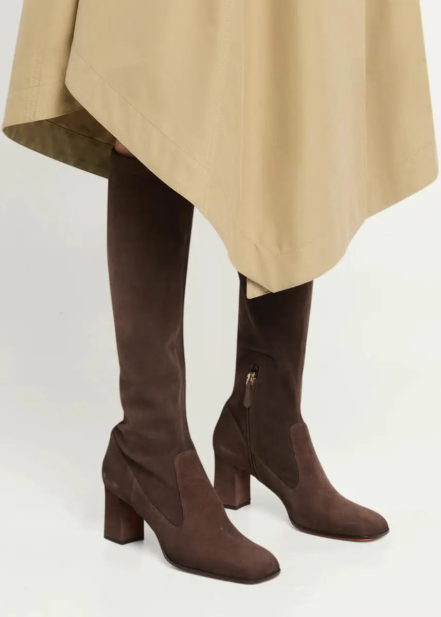 Santoni 65mm Suede Knee-High Boots | Thumbnail 7 Santoni 65mm Suede Knee-High Boots | Thumbnail 7