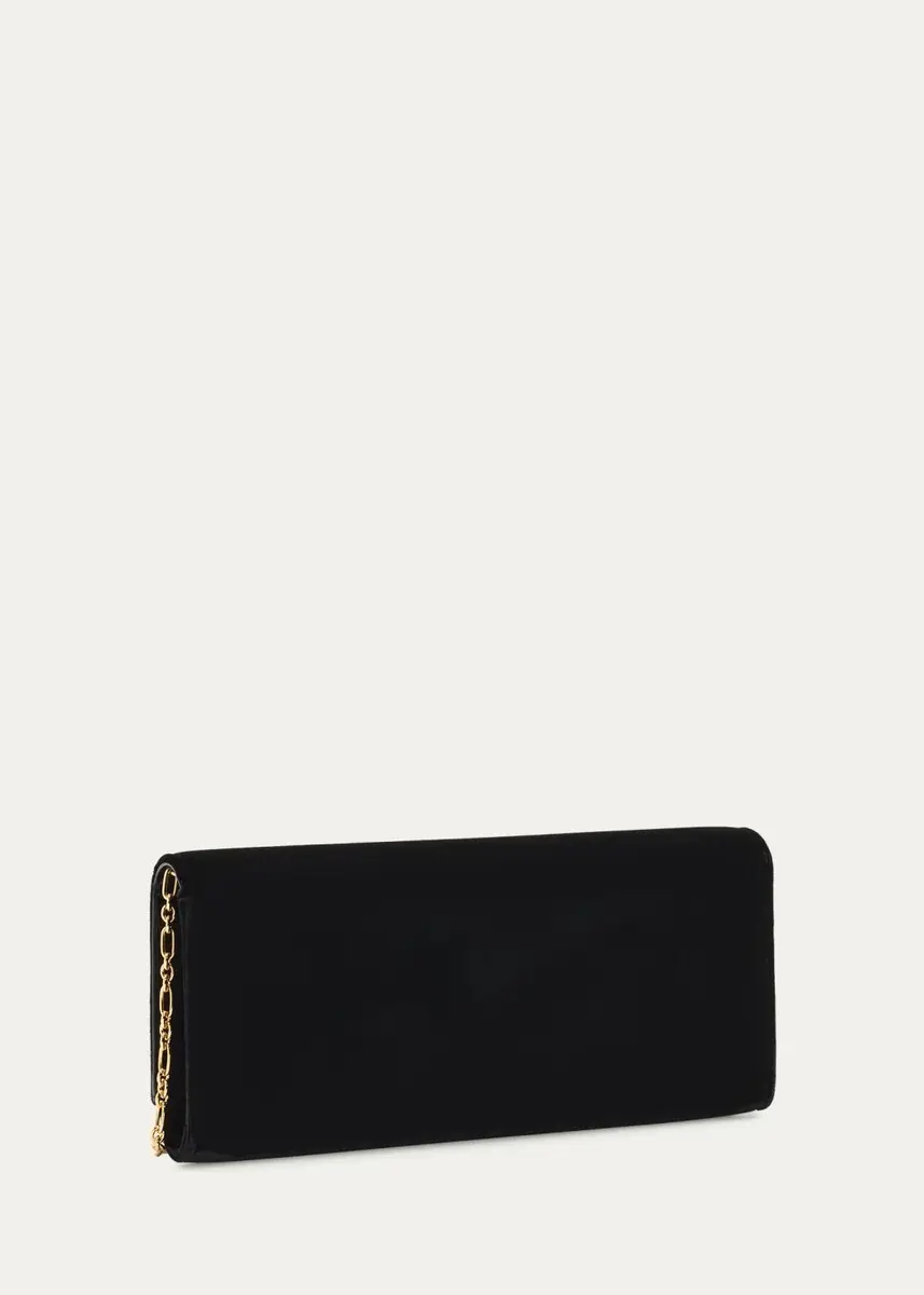 Saint Laurent Kate YSL Velvet Cabochon-Chain Clutch Bag | Thumbnail 2