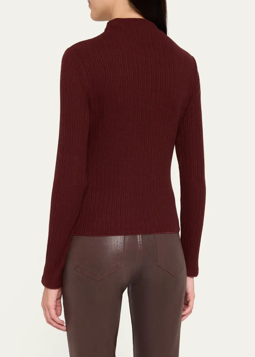 Veronica Beard Nadja Ribbed Mock-Neck Top | Thumbnail 3