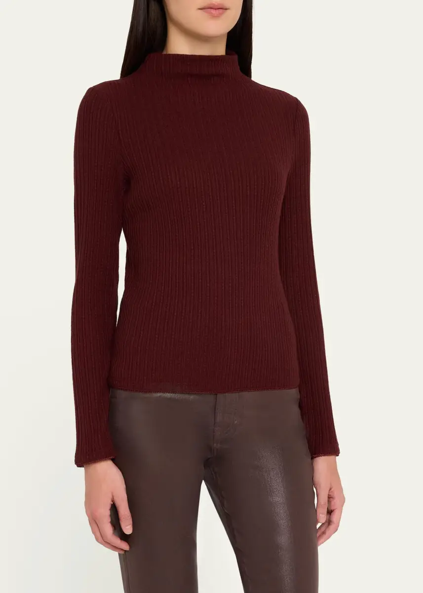 Veronica Beard Nadja Ribbed Mock-Neck Top | Thumbnail 4