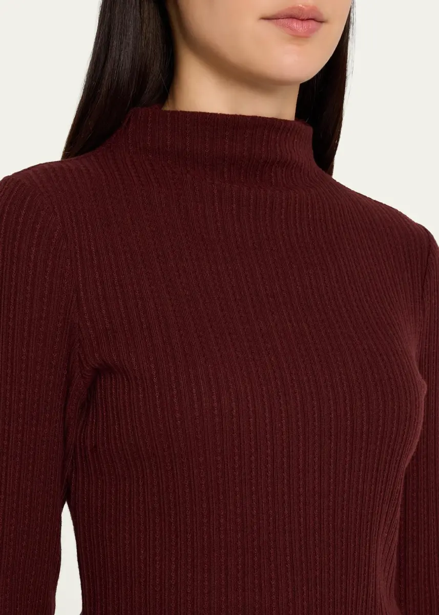 Veronica Beard Nadja Ribbed Mock-Neck Top | Thumbnail 5