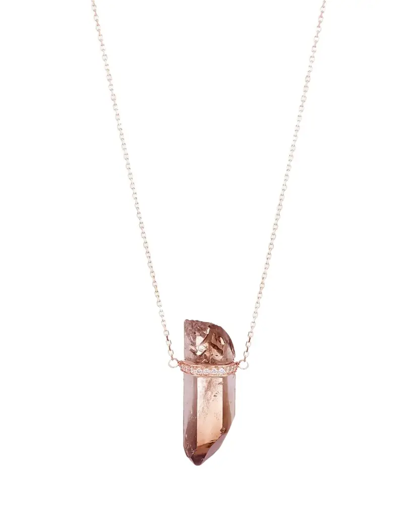 14K Crystalline Smoky Quartz Necklace