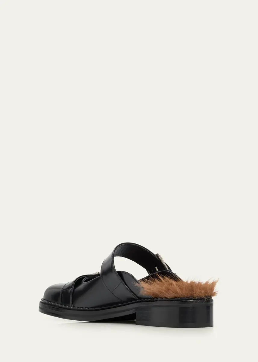 Simone Rocha Faux Fur Lined Leather Mary Jane Mules | Thumbnail 4 Simone Rocha Faux Fur Lined Leather Mary Jane Mules | Thumbnail 4