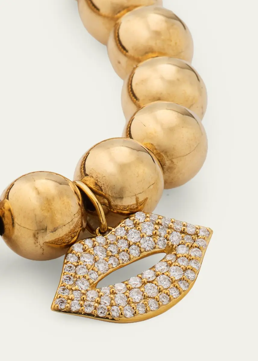 Sydney Evan 14K Diamond Medium Lips Charm on Gold Stretch Bracelet | Thumbnail 3 Sydney Evan 14K Diamond Medium Lips Charm on Gold Stretch Bracelet | Thumbnail 3