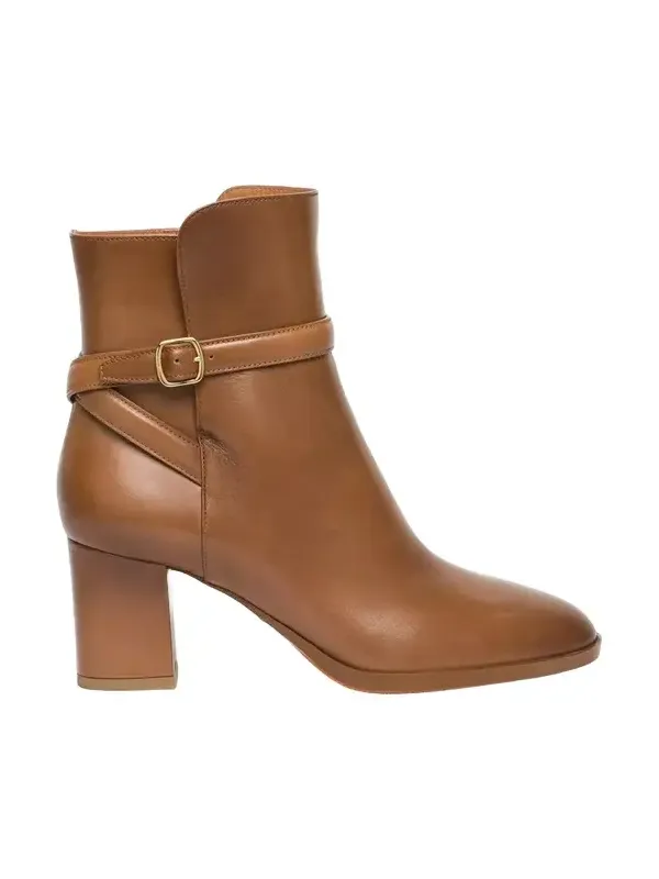 Andy 65MM Leather Block-Heel Booties