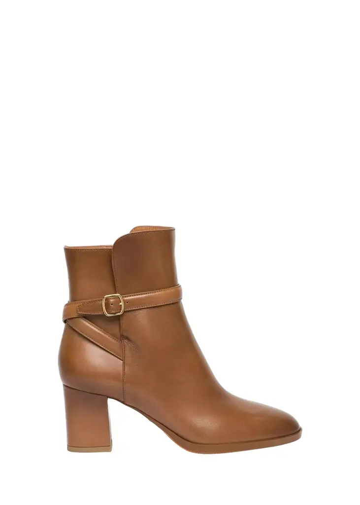 Santoni Andy 65MM Leather Block-Heel Booties