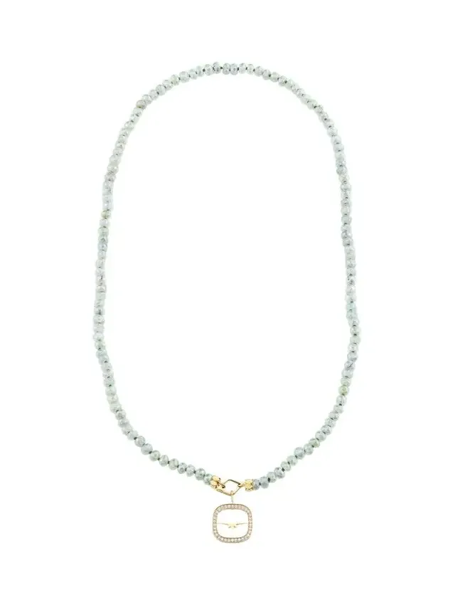 Sydney Evan Open Starburst Diamond Charm on Beaded Necklace
