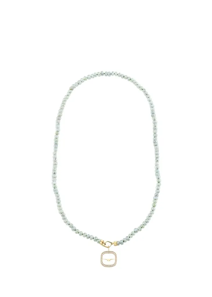 Sydney Evan Open Starburst Diamond Charm on Beaded Necklace