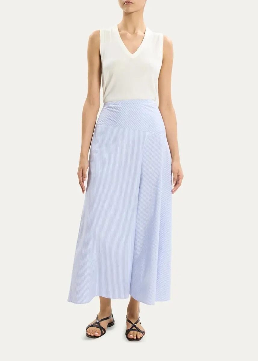Theory Striped Cotton-Blend Maxi Skirt | Thumbnail 2 Theory Striped Cotton-Blend Maxi Skirt | Thumbnail 2