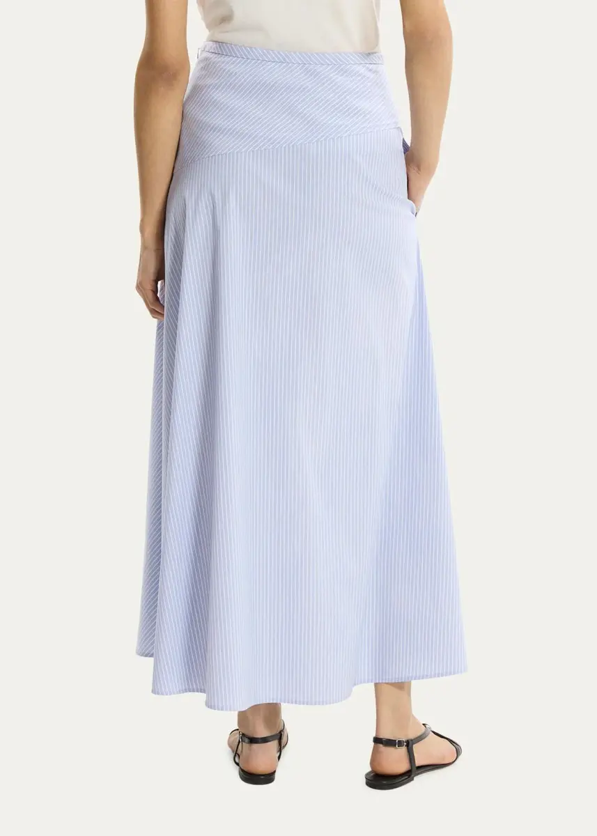 Theory Striped Cotton-Blend Maxi Skirt | Thumbnail 3 Theory Striped Cotton-Blend Maxi Skirt | Thumbnail 3