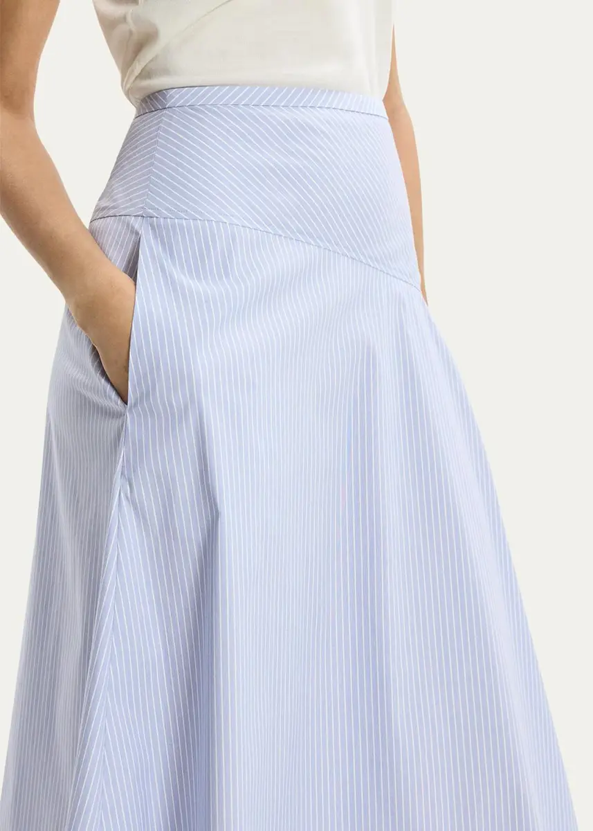 Theory Striped Cotton-Blend Maxi Skirt | Thumbnail 5 Theory Striped Cotton-Blend Maxi Skirt | Thumbnail 5