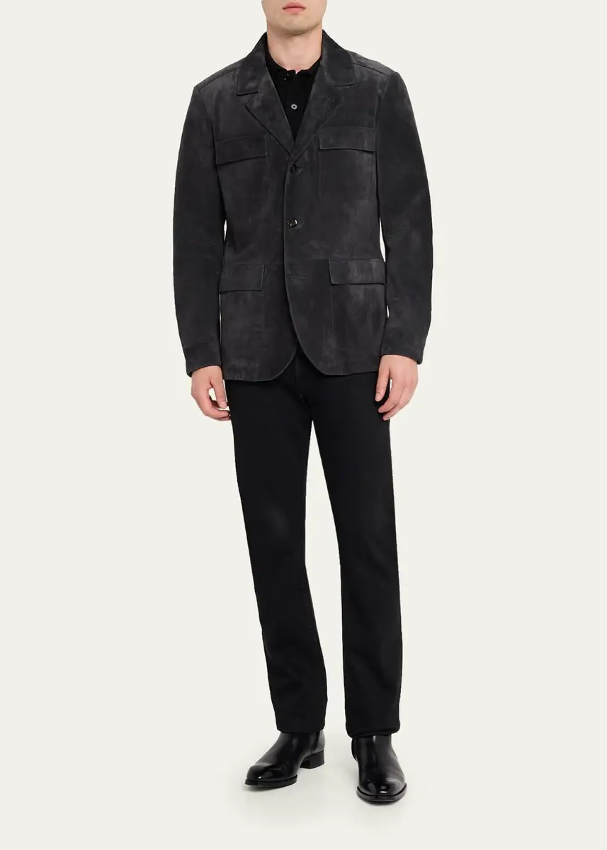 Tom Ford Men's Suede Military Jacket | Thumbnail 2 Tom Ford Men's Suede Military Jacket | Thumbnail 2