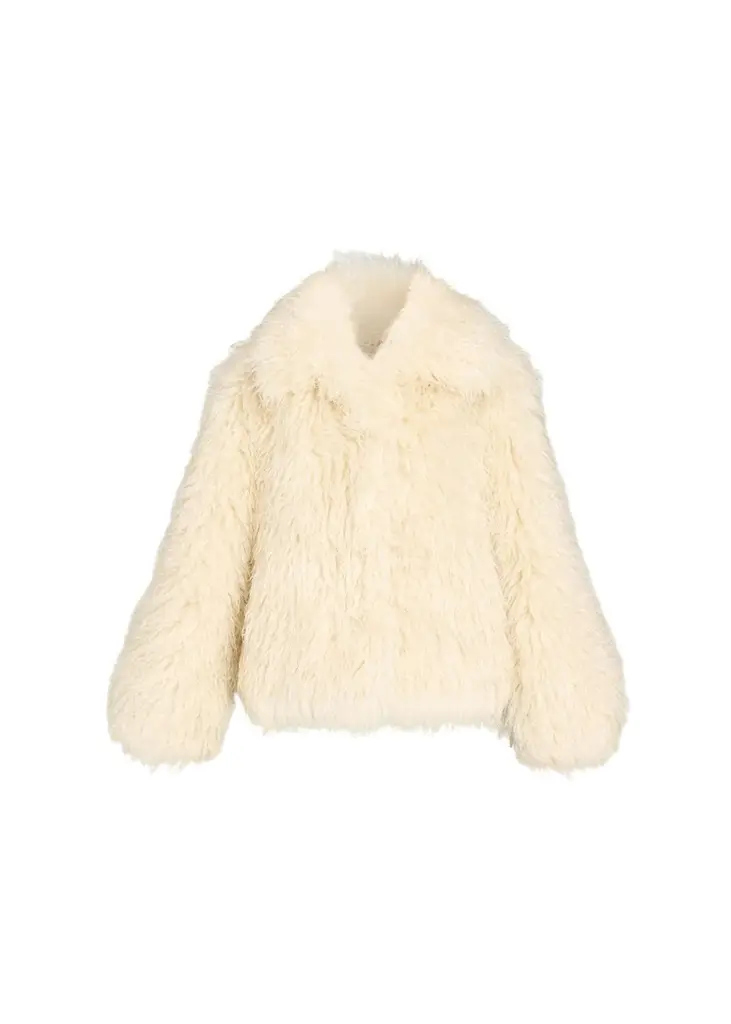 Cinq à Sept Curly Faux Fur Jacket