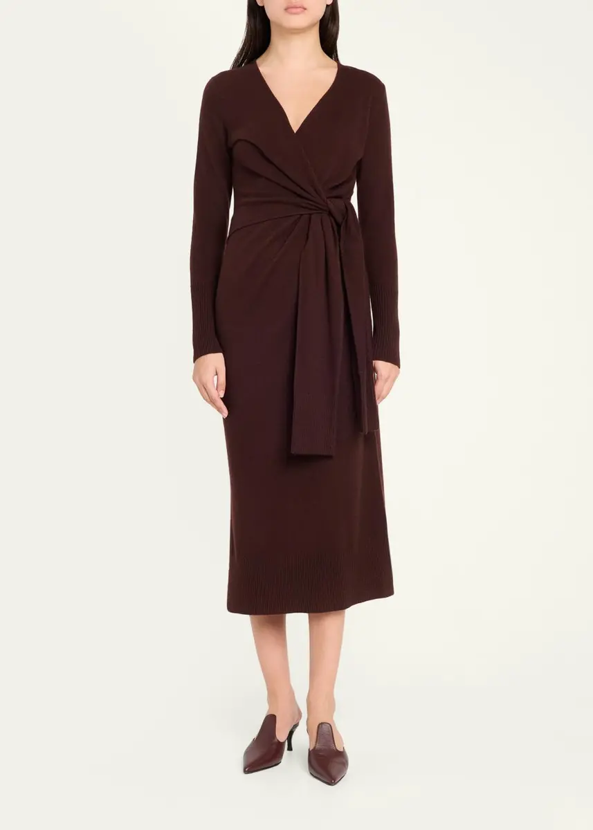 Veronica Beard Salomez Knit Wrap Midi Dress | Thumbnail 2 Veronica Beard Salomez Knit Wrap Midi Dress | Thumbnail 2