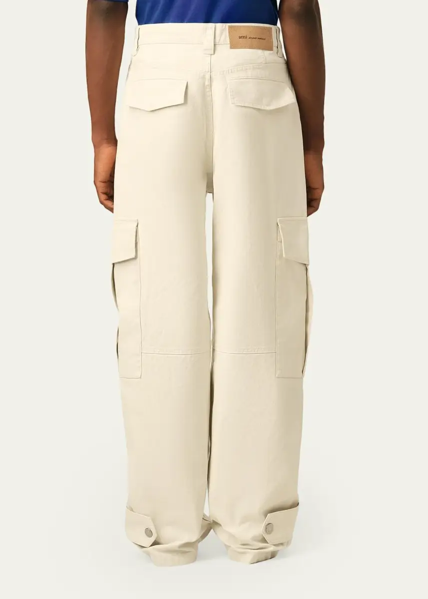 AMI PARIS Men's Cotton Canvas Straight-Leg Cargo Pants | Thumbnail 3 AMI PARIS Men's Cotton Canvas Straight-Leg Cargo Pants | Thumbnail 3