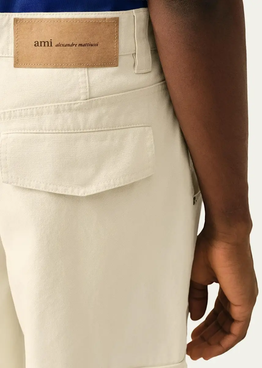 AMI PARIS Men's Cotton Canvas Straight-Leg Cargo Pants | Thumbnail 5 AMI PARIS Men's Cotton Canvas Straight-Leg Cargo Pants | Thumbnail 5