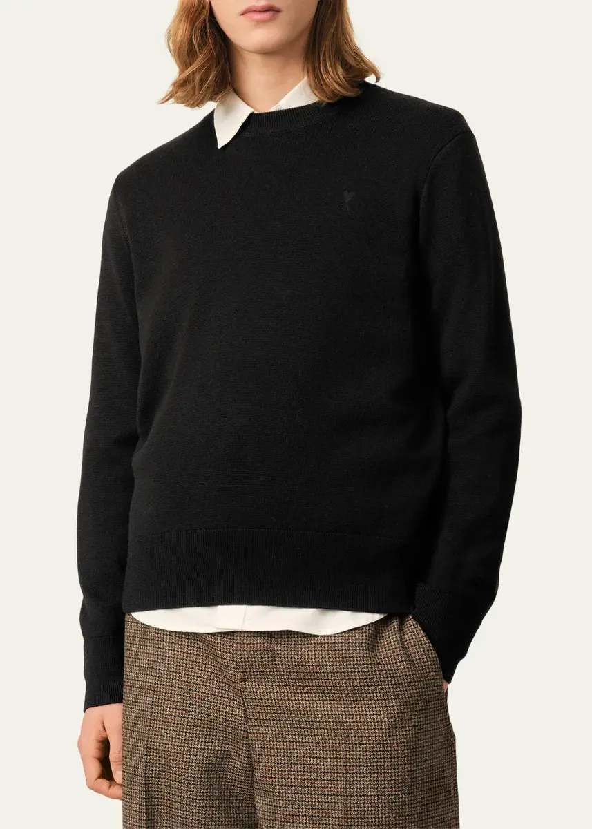 AMI PARIS Men's Merino Wool Ami De Coeur Sweater | Thumbnail 4 AMI PARIS Men's Merino Wool Ami De Coeur Sweater | Thumbnail 4