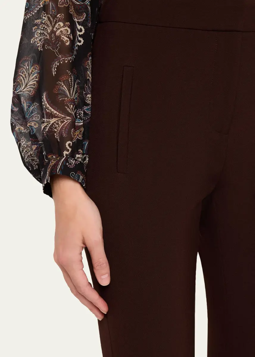 Veronica Beard Arte Virgin Wool-Blend High-Rise Slim-Leg Pants | Thumbnail 5