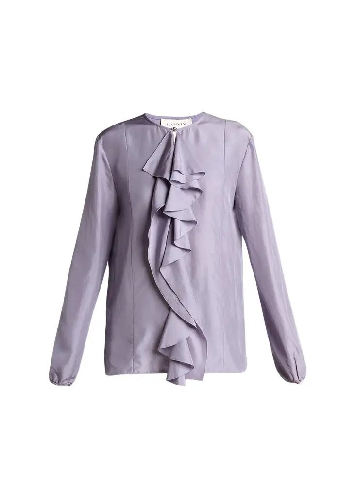 Lanvin Pussy-Bow Silk Blouse